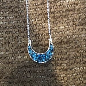 Beaded half moon necklace